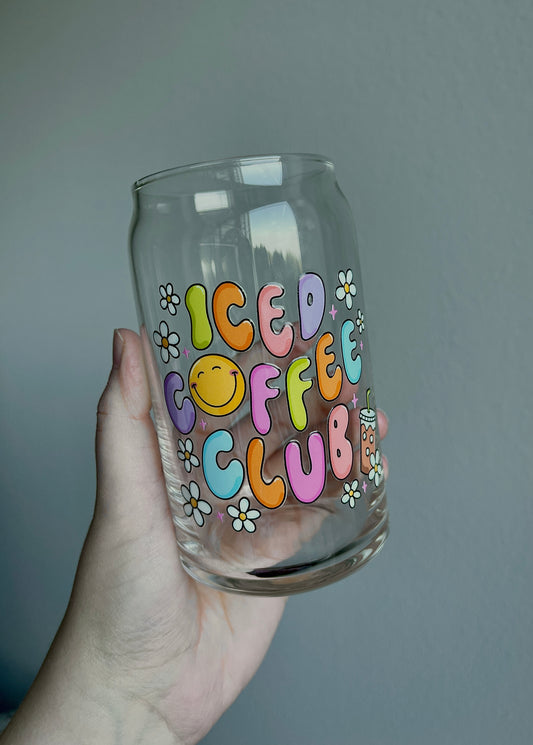Iced Coffee Club Glass Cup