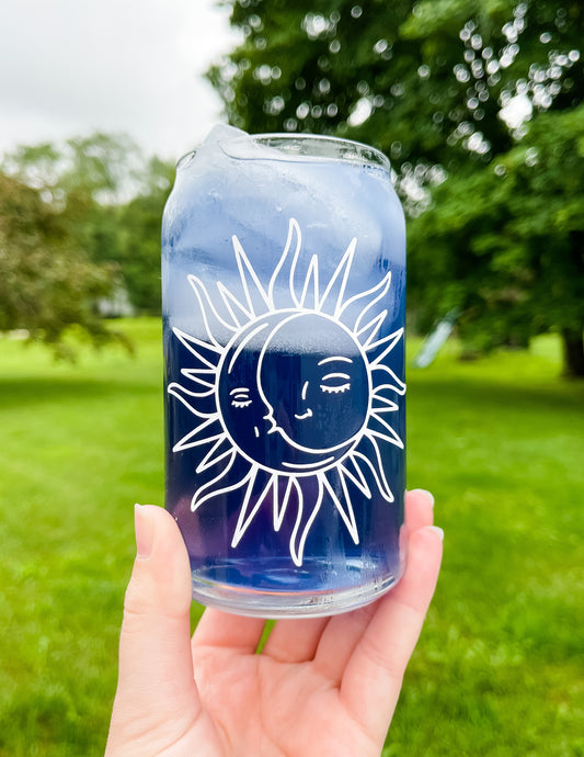 Sun & Moon Glass Cup